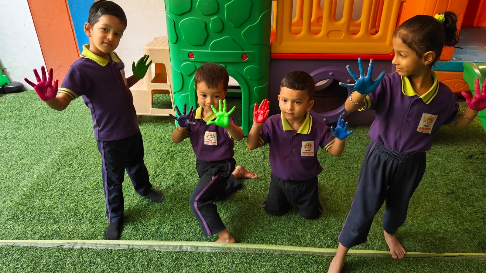 Painted hands activity